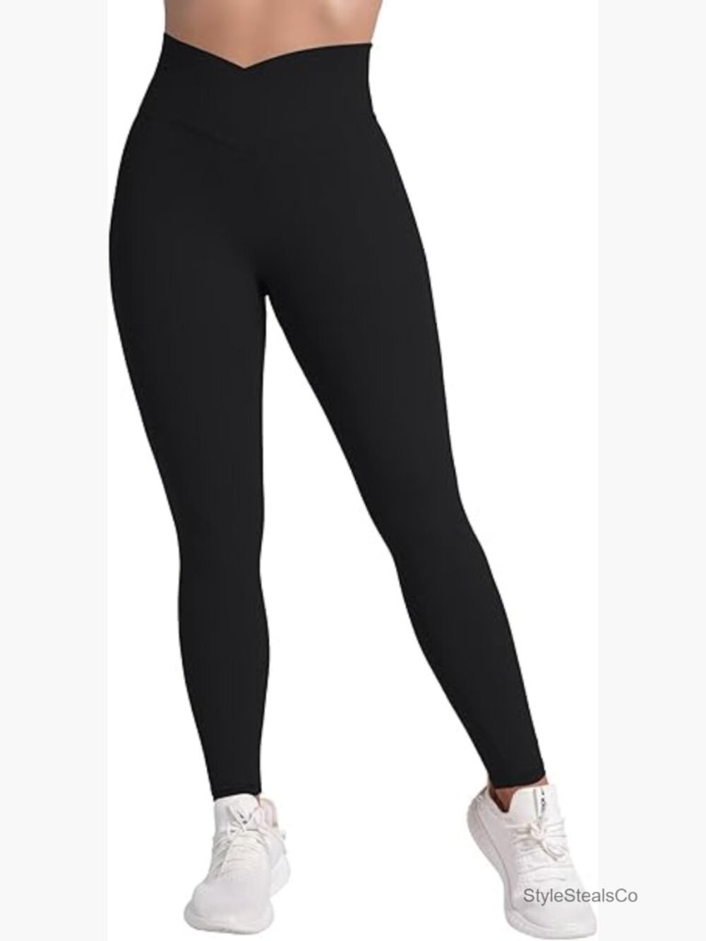 High Waist Crossover Yoga Leggings Tummy Control Butt Lift Workout